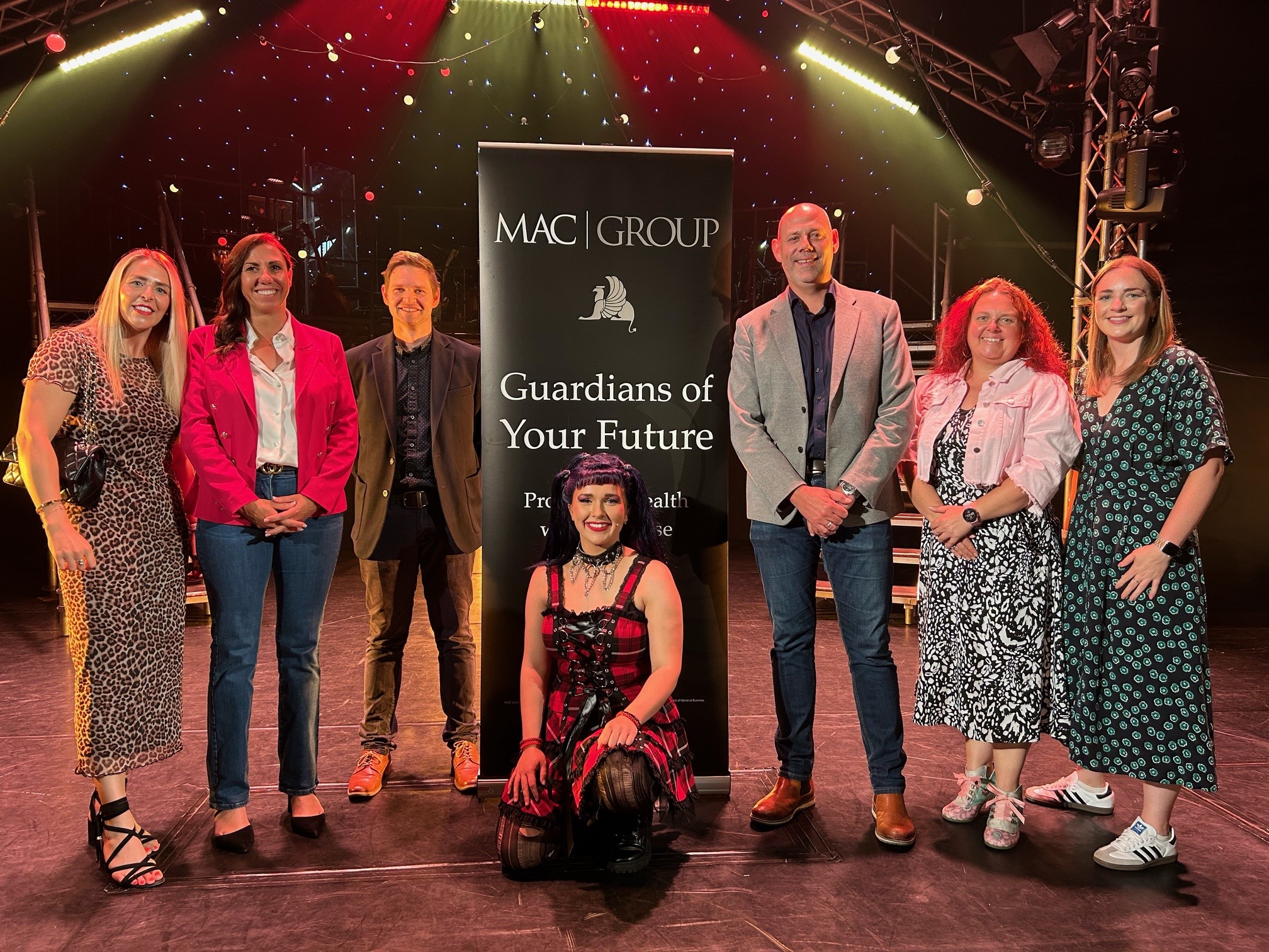 A photo of Georgia Maddocks as Scaramouche with the MAC Team